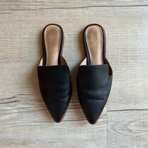 Madewell Black Leather Mules
